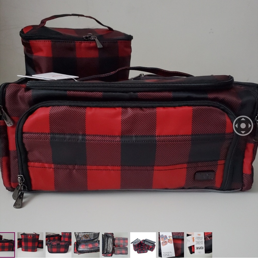 🆕️Lug Trolley 3-Piece Set - Buffalo Check Red